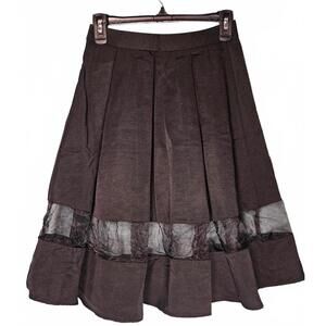 Express Womens Black Holiday Sheer Panel A Line Modern Chic Classic Skirt Size 2